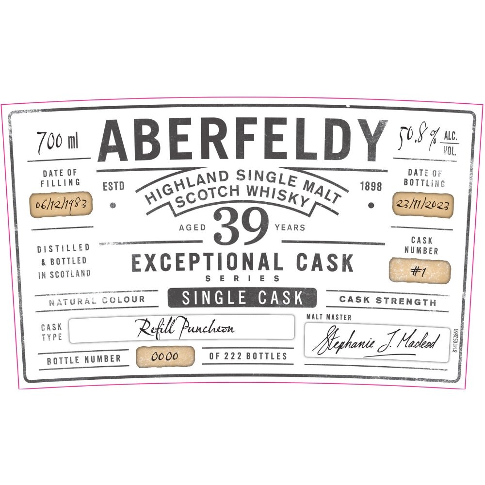 Aberfeldy 39 Year Old Exceptional Cask Series