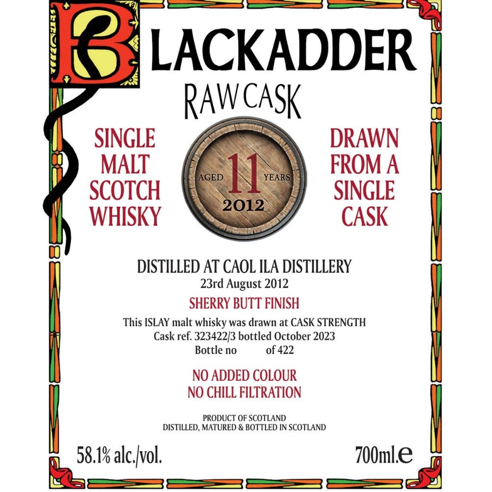 Blackadder Raw Cask Caol Ila 11 Year Old 2012